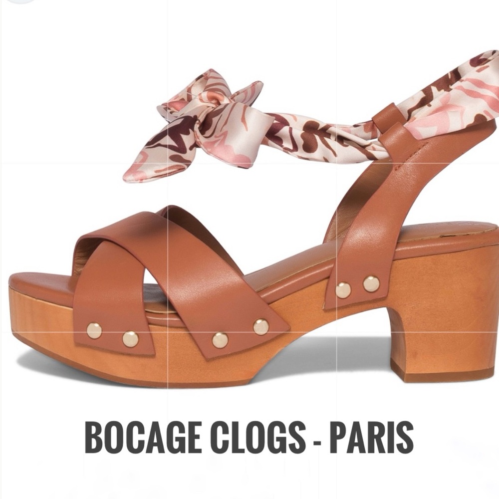 Bocage Clogs -Paris in EUC Fabric Ankle Ties